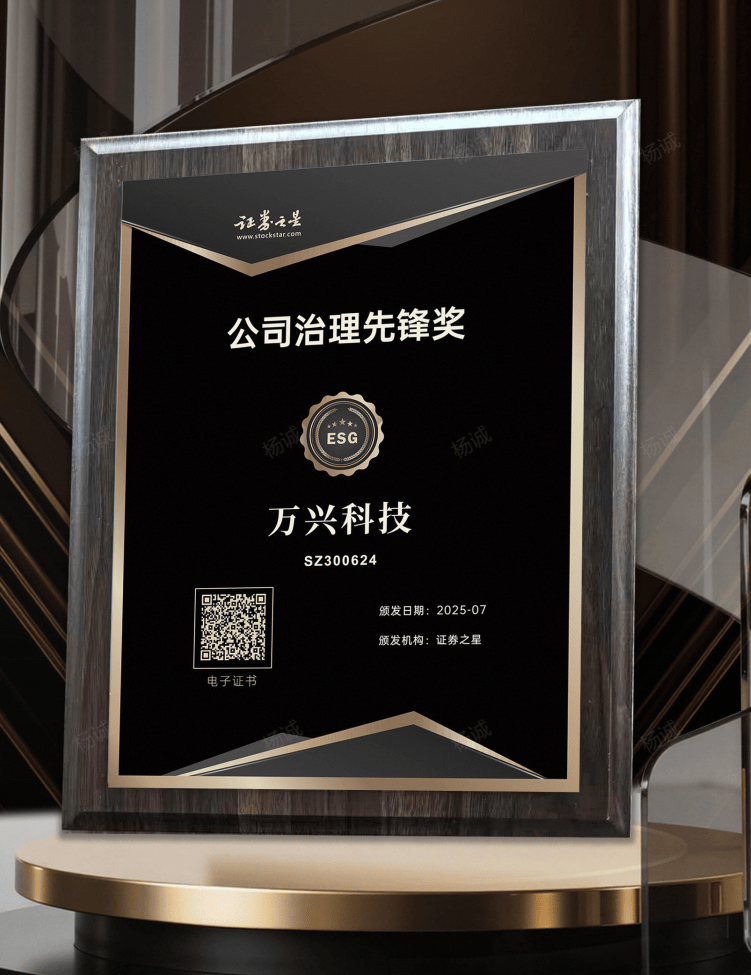 万兴科技荣获证券之星ESG公司治理先锋奖