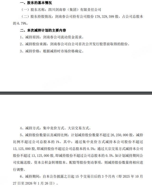 剑南春25年首次减持华西证券！套现2.55亿