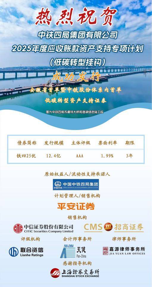 平安证券助力中铁四局发行首单绿色低碳转型ABS