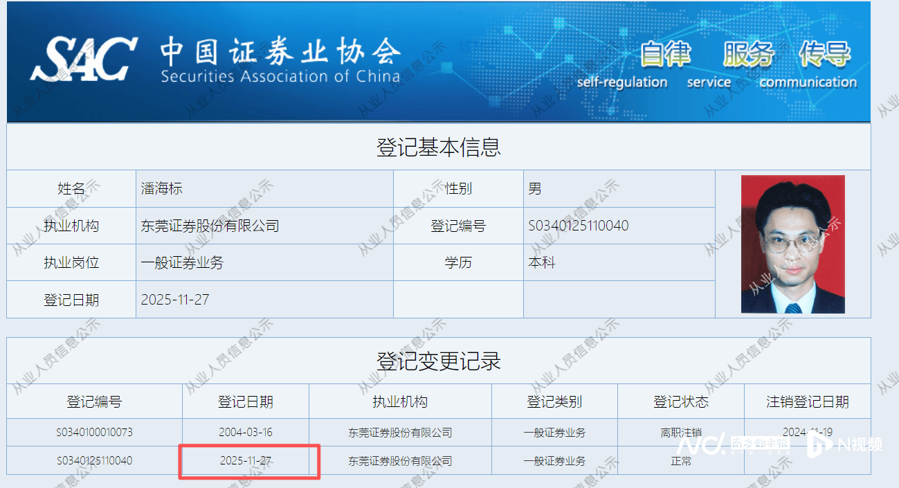 东莞证券换帅,“原离任总裁”潘海标回归担任董事长