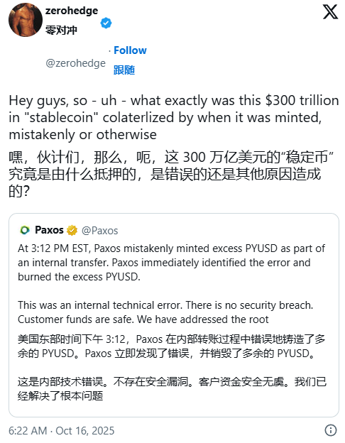 300万亿美元!史上最大“乌龙指”